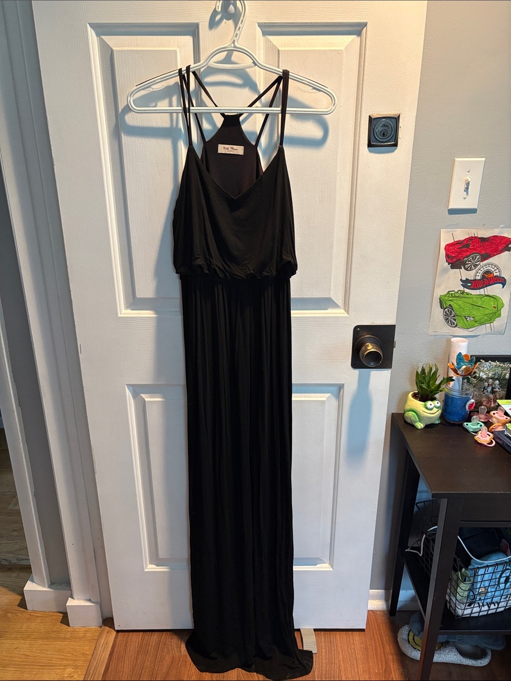 Black Strappy Maternity Maxi Dress